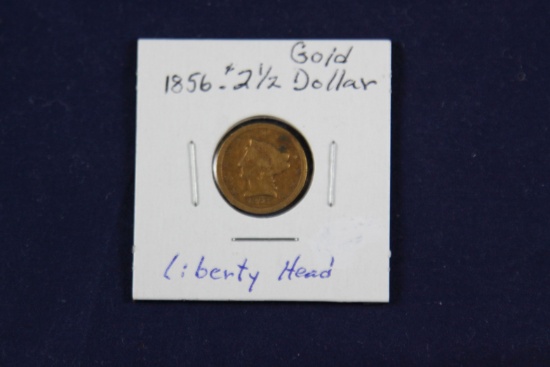 1856 $2 1/2 Liberty Head, gold coin