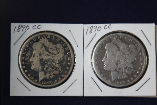 2 Morgan dollars:  1890 CC