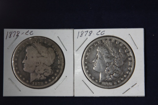 2 Morgan dollars: 1878 CC