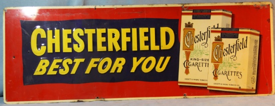 Chesterfield cigarettes enameled sign
