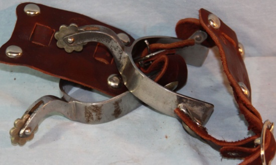 Kelly stainless steel spurs, Angie Bjorkman straps & Silver mtd Tough 1 cut