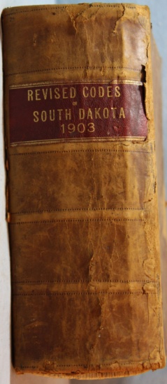 1903 South Dakota Revised Code, leather bound, fair, 1283 pgs., plus index