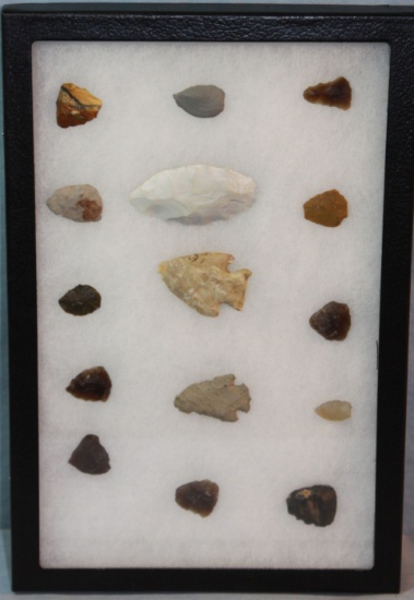 Central Montana points, thumb scrapers, 15 pcs.