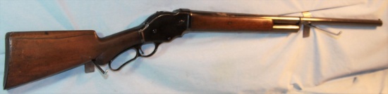 Win. 1887 lever action shotgun, 12 ga., #41046, cracked stock, reblued, mad