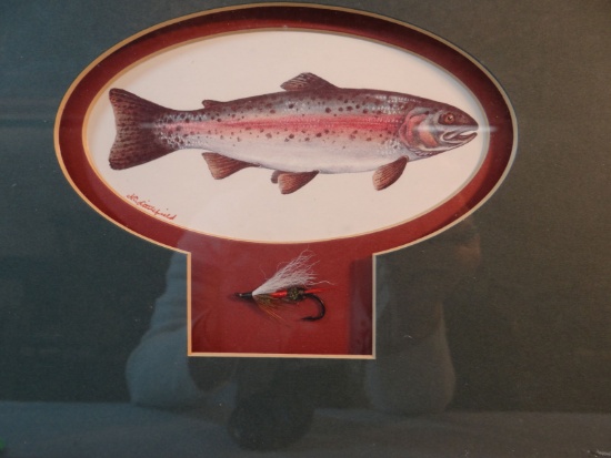 Littlefield, Nancy water color, 5" x 6", Fly Fishing, signed lower left