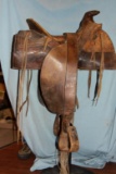 A. J. Davidson Montana Territory saddle, marked, rare California Hope style