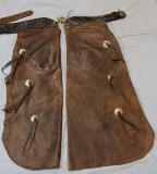 H. H. Heiser chaps, silver conchos