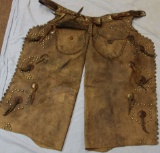 Fancy studded batwing chaps, belt replaced