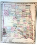 Dakota Territory framed map, 14