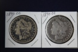 2 Morgan dollars:  1890 CC