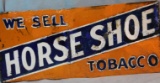 3 vintage signs, Western Union, Horseshoe Tobacco, Well Lamont gloves