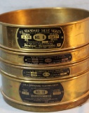 4 brass sieves for gold from Homestake Mine, Lead, South Dakota