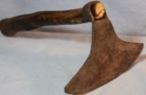 Native American tools, garden hoe and rawhide bound tomahawk