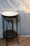 Vintage wrought iron wash stand w/pitcher & bowl, Royal Ironstone bowl