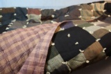 Large wool quilt, hand tied