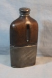 Montana whiskey flask, engraved with owners name, J. T. Wunderlin, Lewistow