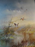 Dorsey, B. untitled oil on canvas, Mallards Incoming, 24