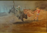 Helbig, Bud, CA, 1914 -2002, water color, Manoletti of the Rodeo, 14