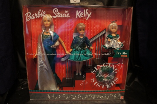 "Barbie" "Stacie" " Kelly" singing holiday sisters  2000 Mattel    un-opened  -  original box