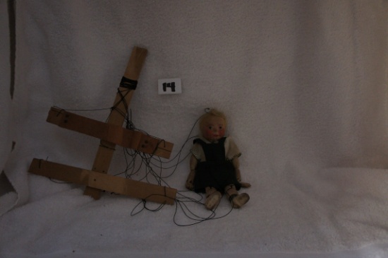 "Marionette Doll"    9 " tall      [all strings attached but slightly tangled]