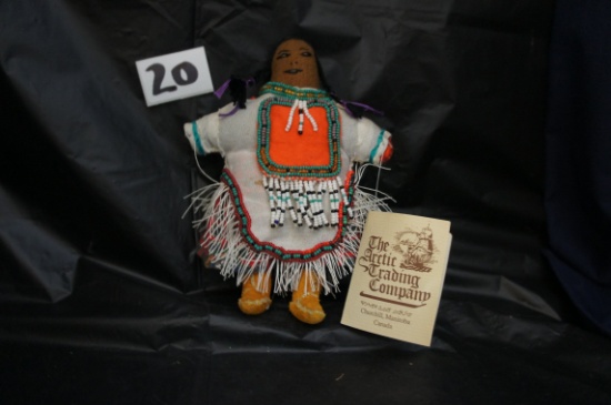 "Handmade Indian Doll wearing Amouti" Artist Janet Nungnik  The Arctic Trading Co.   6-1/2 " tall