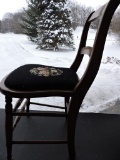 Vintage Wooden Chair with Needle Point Seat, 32