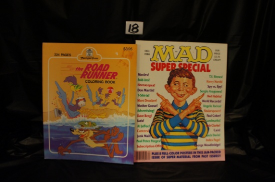 The ROAD RUNNER Coloring Book copyrt 1983, 1982, 1981  & 1986 MAD Magazine  excellent cond