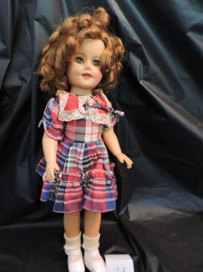 Ideal Doll, ST-15-N stamped on back, 15", Plaid dress, Rubber & Plastic, Eyes open & close