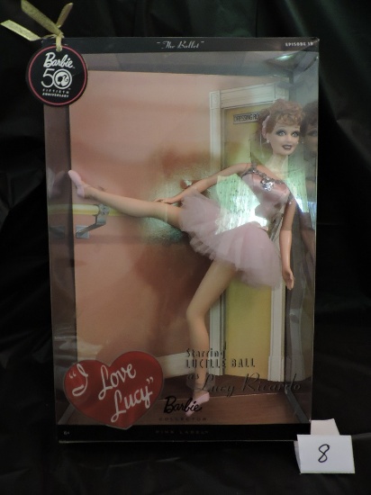 I Love Lucy Barbie, The Ballet, 12", Episode 19, NIB, Pink Label, 50th Anniv., 2008 Mattel, Box has