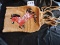 Beaded Pouch, Suede, 8 1/2