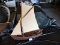 Vintage Sail Boat, Wooden, Cloth, 17