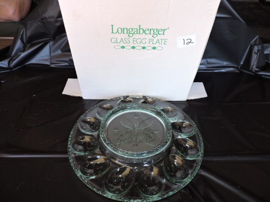 Glass Egg Plate, Longaberger, New In Box, 11"