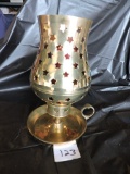 Chimeny Candle Holder, Brass, Made In India, In Box, 7 1/2
