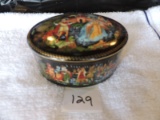 Ceramic Trinket Box, 1989 Caenano B CCCP, Made In USSR, #9484A, 4