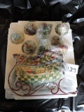 Jim Shore, Sleigh Bells Ring, Set of 6 Christmas Sleigh w/ Hanging Ornaments, In Box, #4009195