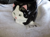 Cat Coffee Mug, Ceramic, Made In Korea