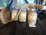 Metal Bells On A Rope, Wooden Ringers, Approx. 24