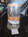 German Stein, Driginal Bierzug, Glass & Metal, 6