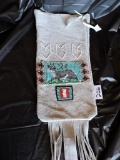Beaded Pouch, Suede, 12