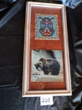 Framed Beaded Art, Bear, 13