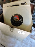 Assorted 45's with case, Case has some water damage at bottom