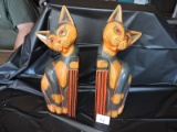 Set of 2 cat bookends, Wooden, Bali & Soul, Made in Indonesia, 12