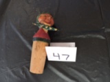 Wooden Hand Carved Wine Stopper, 3 1/2