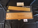 Wooden Cribbage Board, Lowe, Milton Bradley, #1503