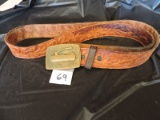 Leather Belt, Size 44, Metal Buckle
