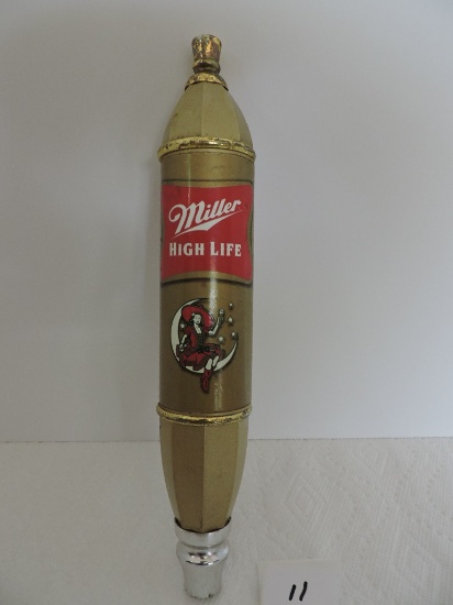 Miller High Life Beer Tapper Handle, 2 sided, 11 1/2"