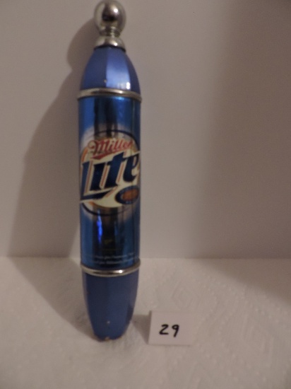 Miller Lite Tapper Handle, 2 sided, 10 1/2", Wrinkle in label