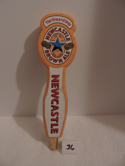 New Castle Brown Ale Tapper Handle, 4 sided, 11"