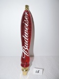Budweiser Red Acrylic Tapper Handle, 2 sided, 12