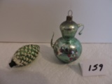 2 Vintage Ornaments, 2 1/2